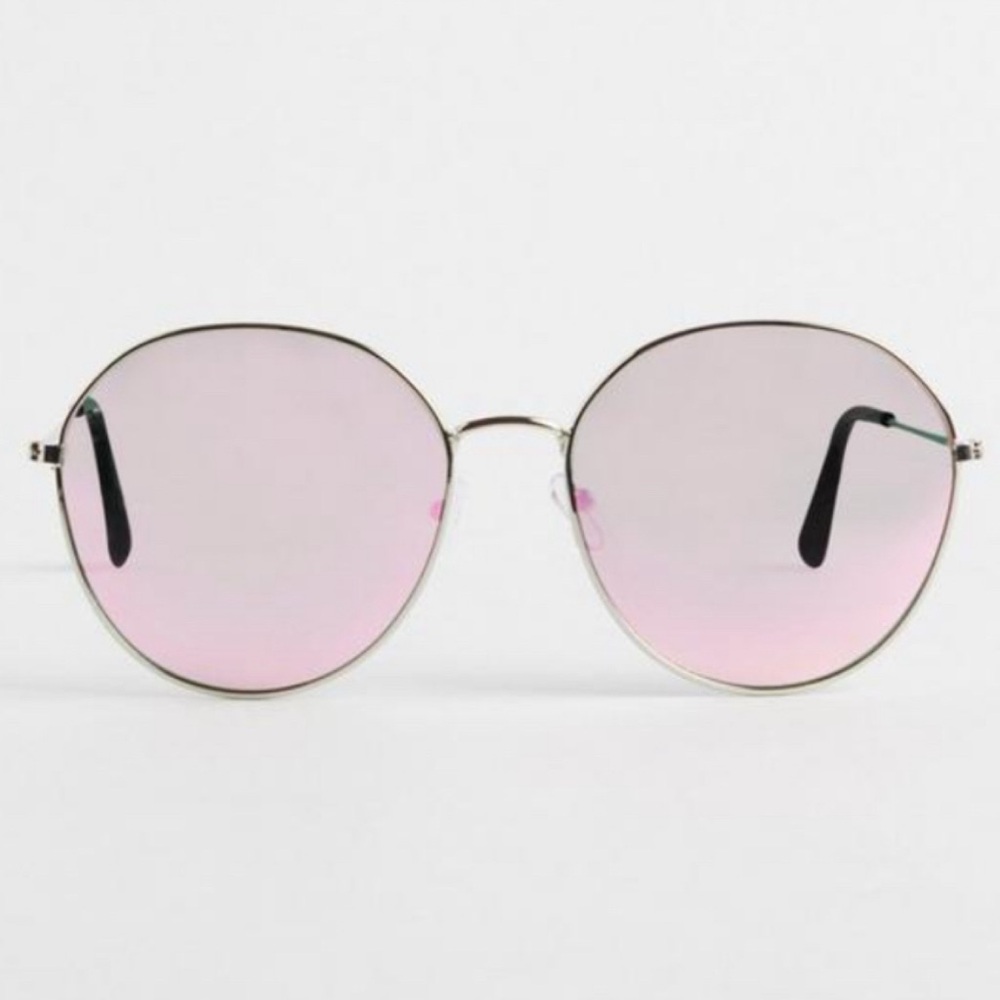 🆕 🕶️ Round Aviator with Reflective Lens Sunglasses NWT Torrid New! Silver Pink